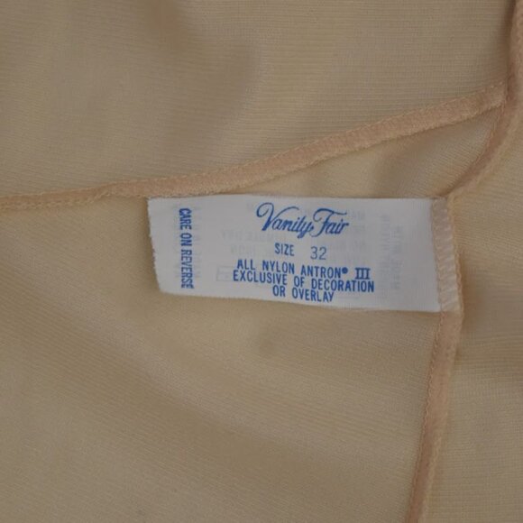 Vintage Vanity Fair Beige Slip Womens 32 Adjustable Straps Lace Trim Nylon - Picture 4 of 5